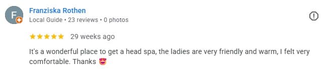 5-star guest review of Tropi Q head spa Hanoi — review 18